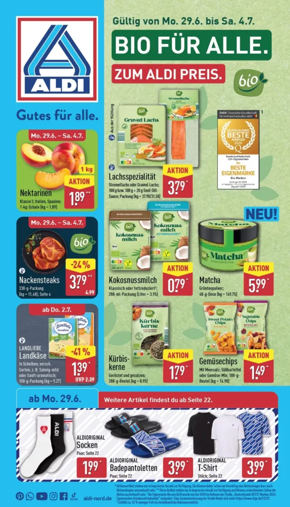 Geschäft ALDI Nord prospekt nächste woche gültig bis 4.7.2026 aldi nord prospekt nächste woche gültig bis 4.7.2026