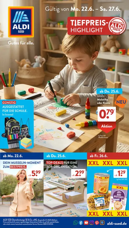 Geschäft ALDI Süd prospekt der aktuellen woche angebote gültig bis 6.6.2026 aldi süd prospekt der übernächsten woche gültig bis 27.6.2026