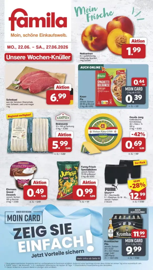 Geschäft Famila prospekt zum blättern diese woche gültig bis 27.6.2026 famila prospekt zum blättern ab montag gültig bis 27.6.2026